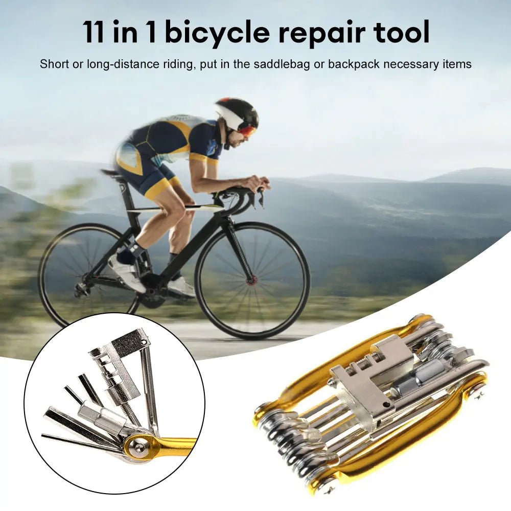 11 in 1 Bicycle Multi Tool Compact Bike Repair Kit with Chain Cutter - CougarBikes