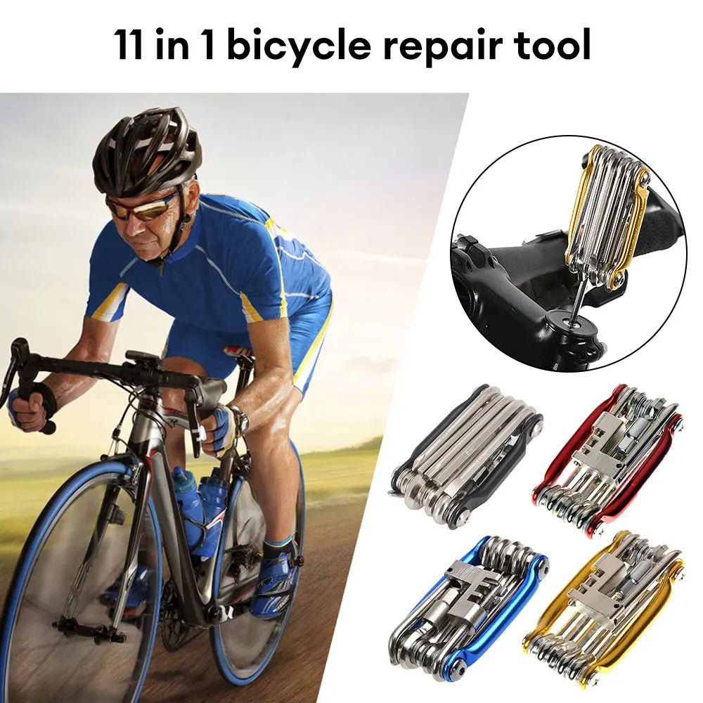 11 in 1 Bicycle Multi Tool Compact Bike Repair Kit with Chain Cutter - CougarBikes