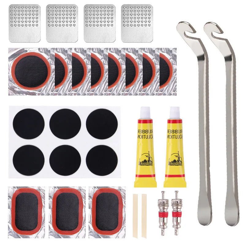 48pcs Bike Tire Repair Kit Portable Inner Tube Patch Tool Set - CougarBikes