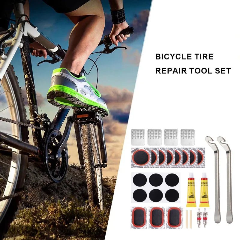 48pcs Bike Tire Repair Kit Portable Inner Tube Patch Tool Set - CougarBikes