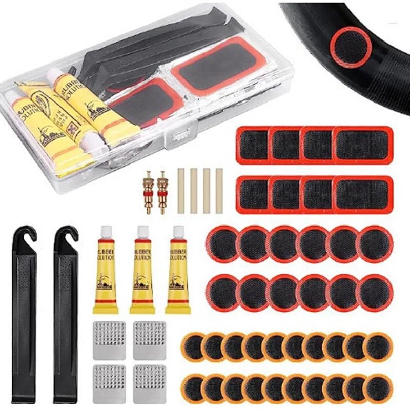 48pcs Bike Tire Repair Kit Portable Inner Tube Patch Tool Set - CougarBikes