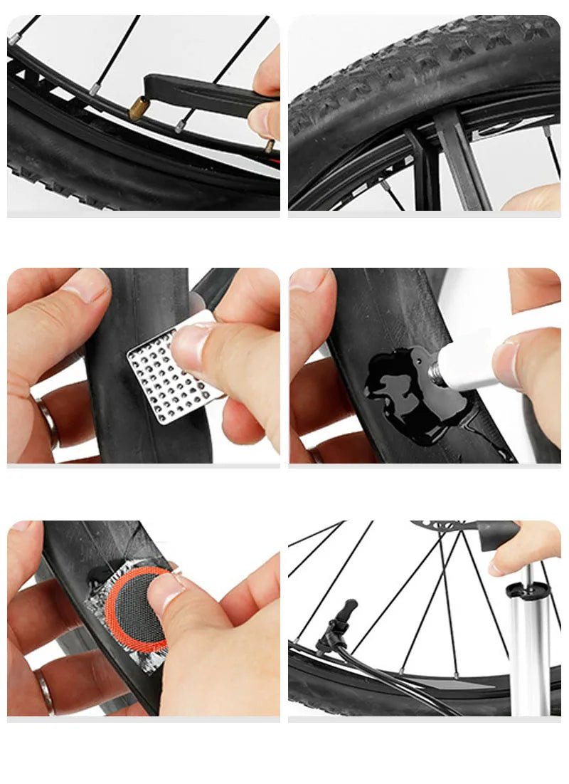 48pcs Bike Tire Repair Kit Portable Inner Tube Patch Tool Set - CougarBikes