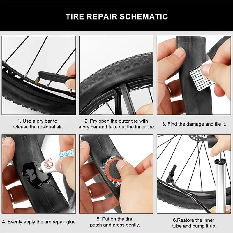 48pcs Bike Tire Repair Kit Portable Inner Tube Patch Tool Set - CougarBikes