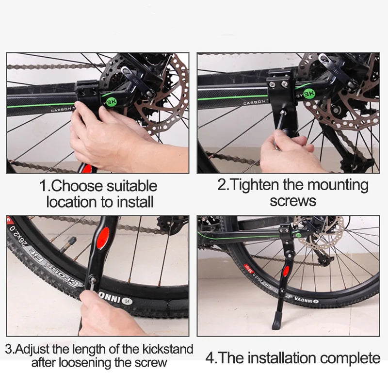 Adjustable Universal Bike Kickstand for Road and Mountain Bikes
