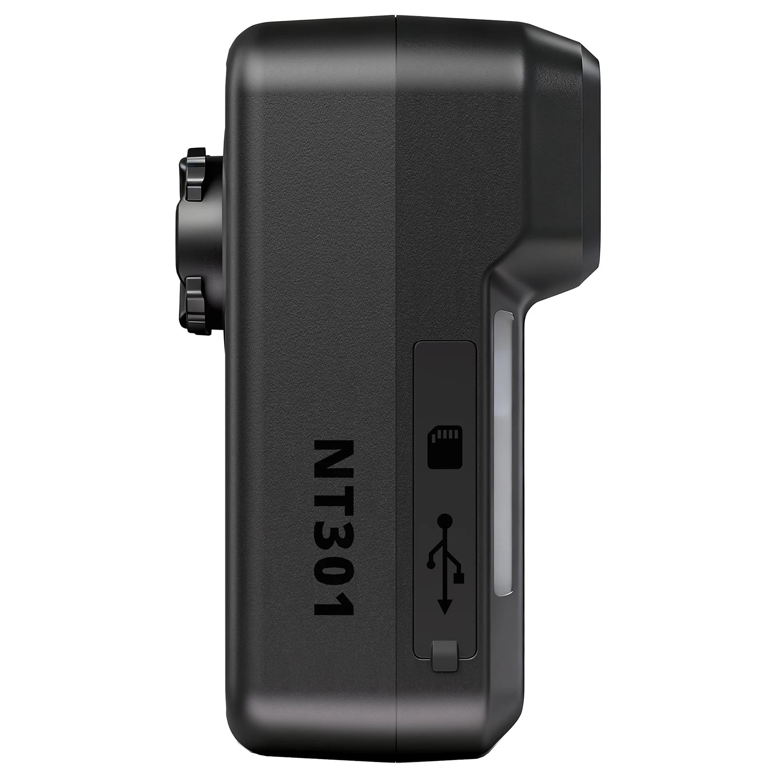CougarBikes RAVEMEN NT301 camera tail light mounted on a bicycle, showing the compact design and bright LED illumination.