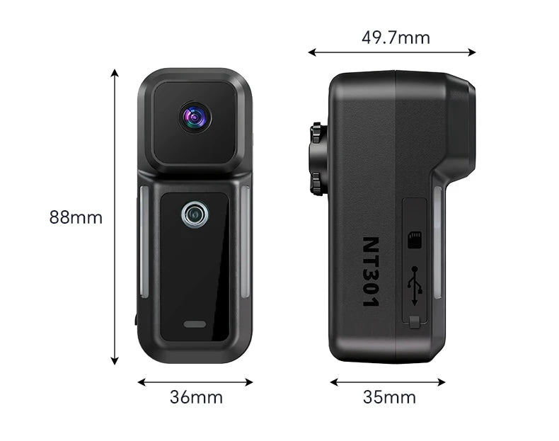 CougarBikes RAVEMEN NT301 camera tail light mounted on a bicycle, showing bright LED lights for safety and visibility.