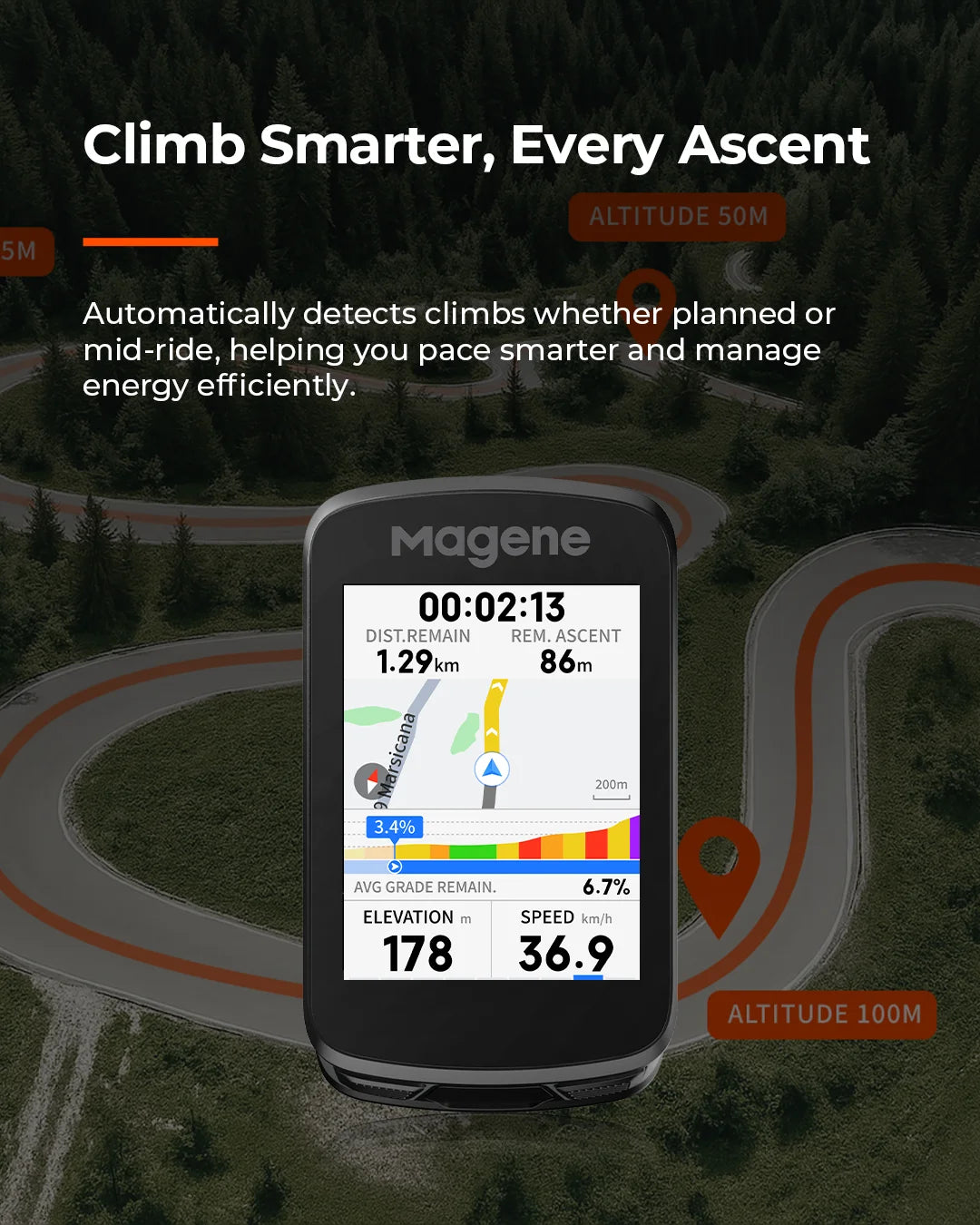 Magene C606V2 GPS Bike Computer with Smart Navigation
