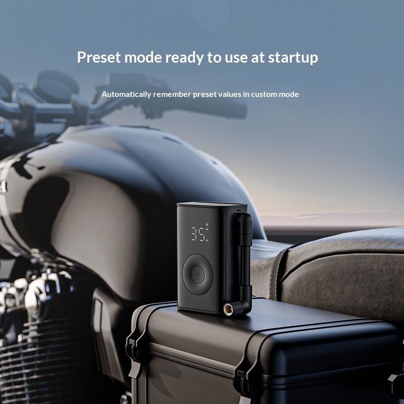 Electric Bike Pump – Portable Air Inflator with Gauge, Light & USB Charging