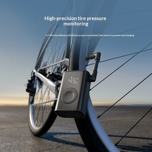Electric Bike Pump – Portable Air Inflator with Gauge, Light & USB Charging