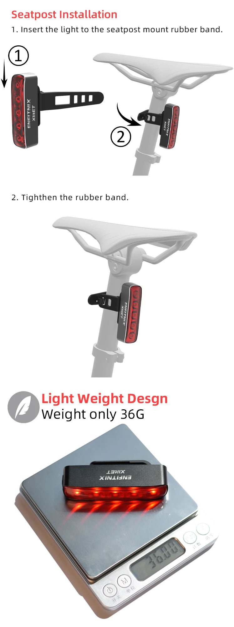 Enfitnix XlitET Smart Tail Light - CougarBikes