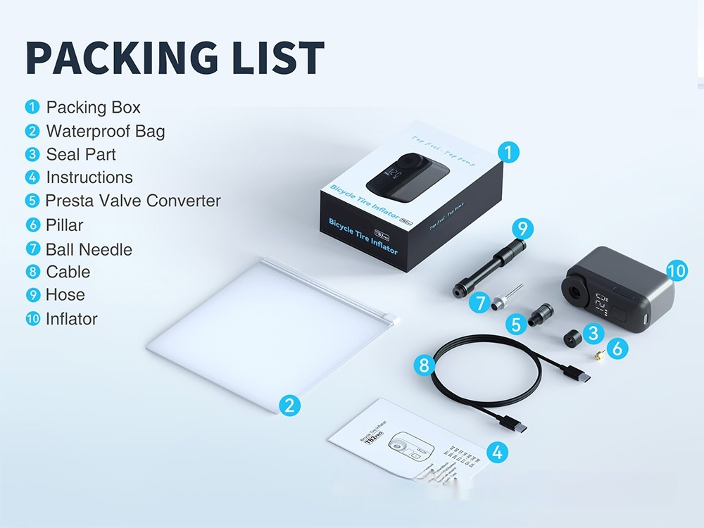 Electric Bike Pump – Portable Bicycle Tire Inflator (120 PSI)