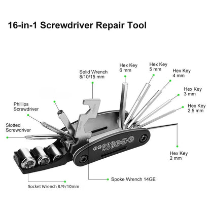 Portable Multi - Tool Repair Set for Road and Mountain Bikes - CougarBikes