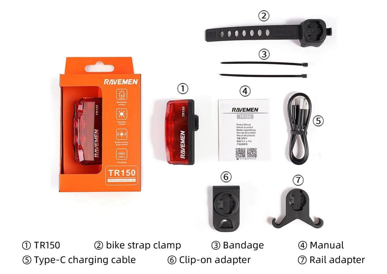 RAVEMEN TR150 Smart Tail Light - CougarBikes