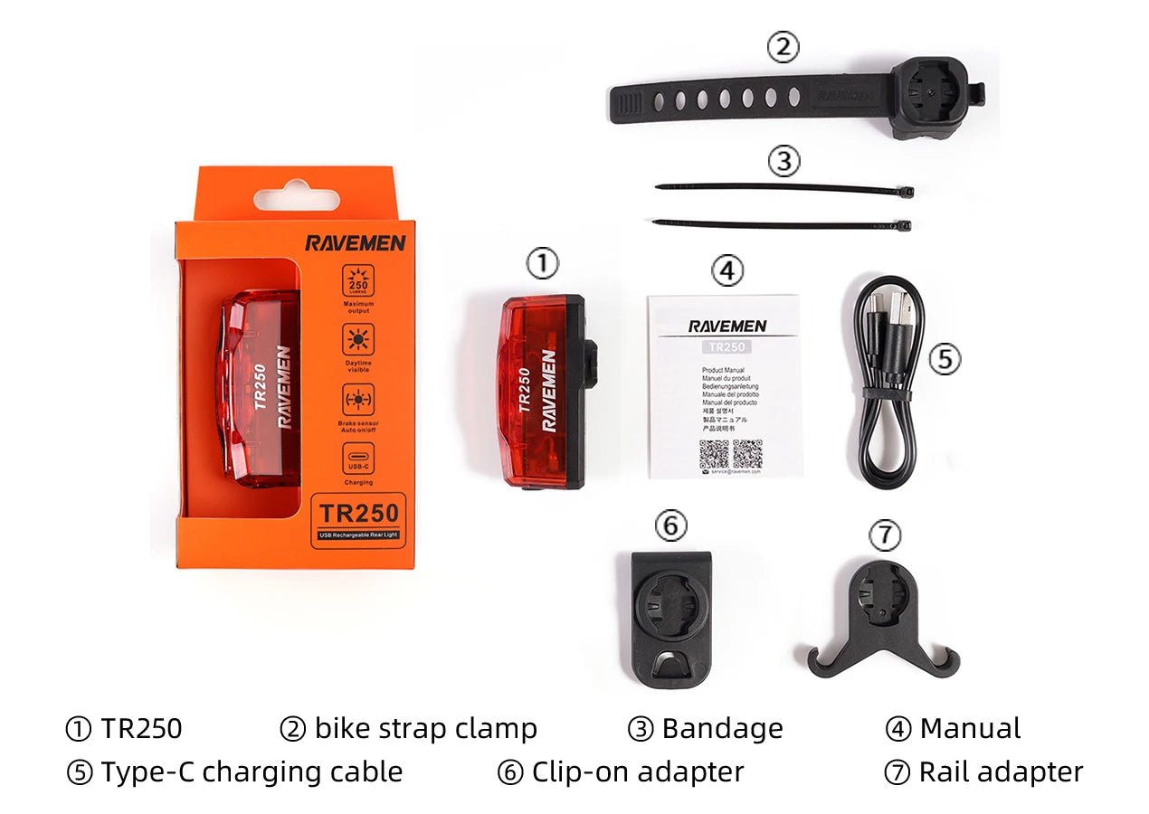 RAVEMEN TR250 Smart Radar Tail Light - CougarBikes