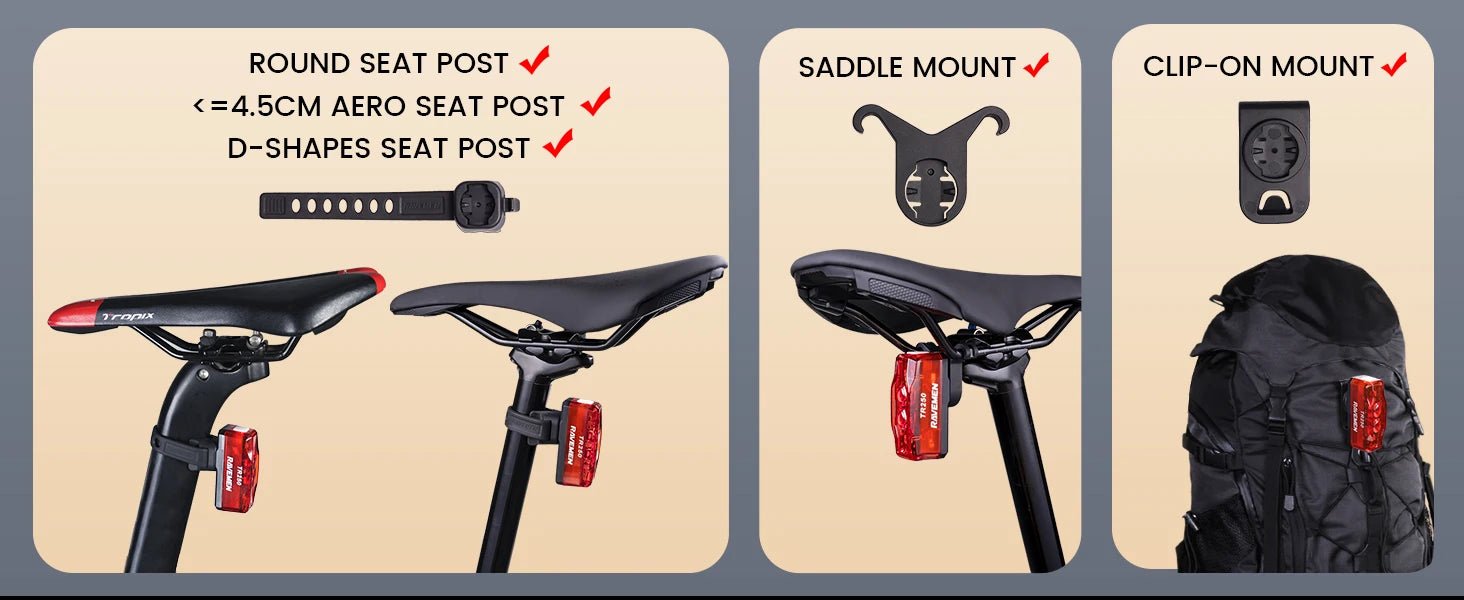 RAVEMEN TR250 Smart Radar Tail Light - CougarBikes