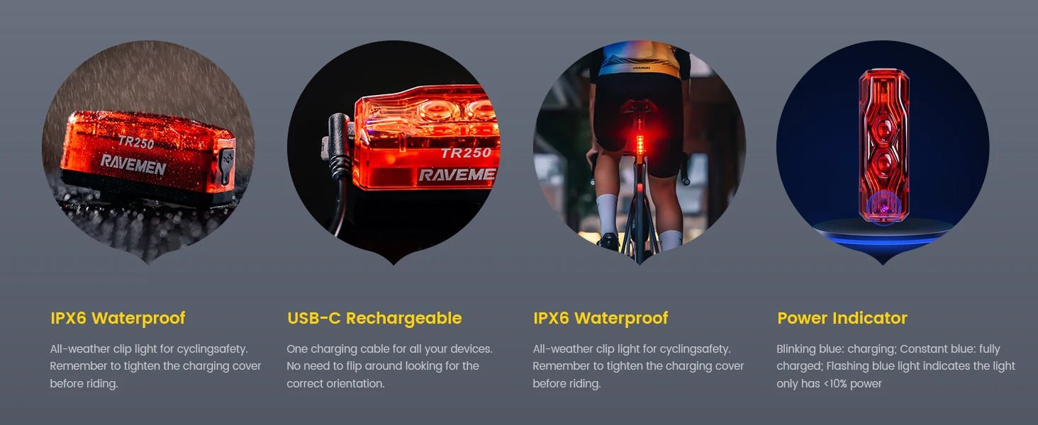 RAVEMEN TR250 Smart Radar Tail Light - CougarBikes