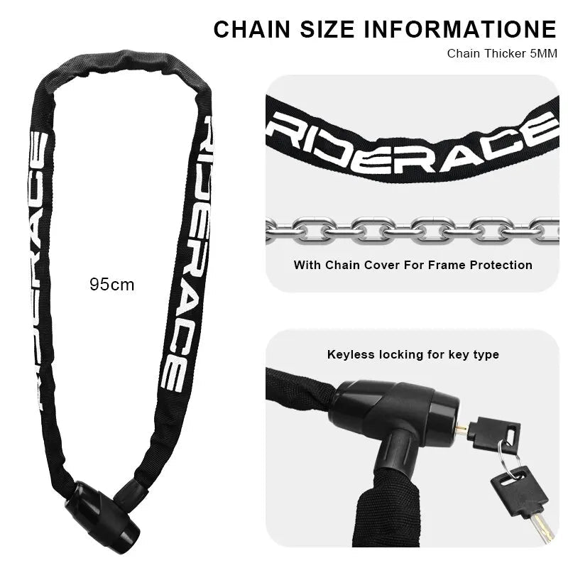 Riderace Chain Lock Bike Anti Theft 95cm - CougarBikes