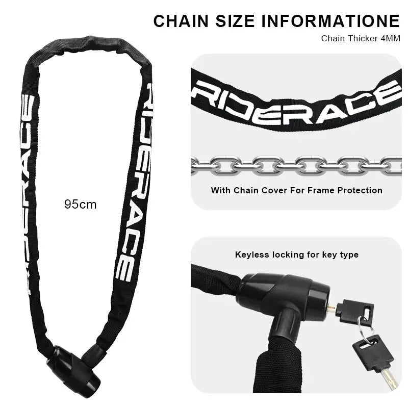 Riderace Chain Lock Bike Anti Theft 95cm - CougarBikes