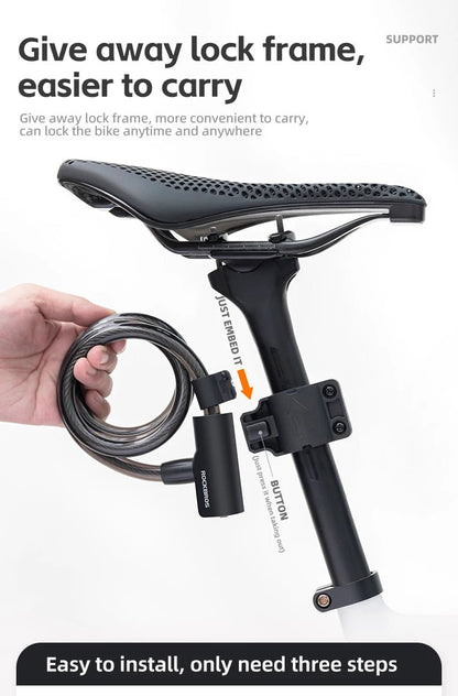 ROCKBROS Cable Lock Bike Anti Theft 115cm - CougarBikes