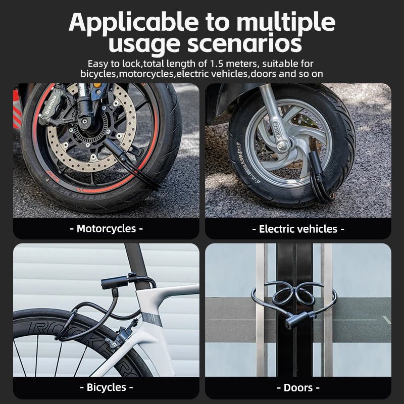 ROCKBROS Cable Lock Bike Anti Theft 115cm - CougarBikes