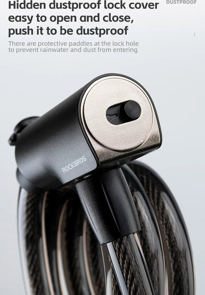 ROCKBROS Cable Lock Bike Anti Theft 115cm - CougarBikes