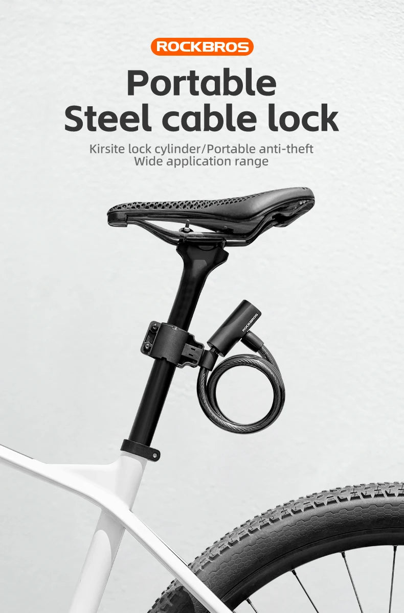 ROCKBROS Cable Lock Bike Anti Theft 115cm - CougarBikes