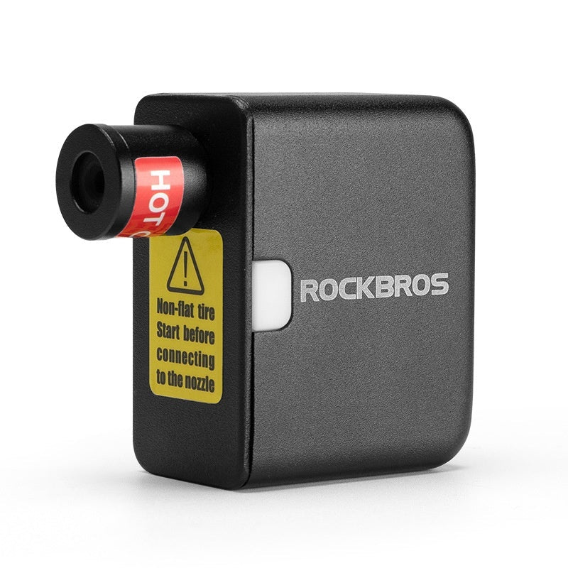 ROCKBROS Mini Electric Bike Pump – Aluminum Portable Bike Tire Inflator (USB - C) - CougarBikes