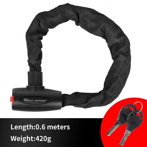 WEST BIKING Chain Lock Bike Anti Theft 1.2m - CougarBikes