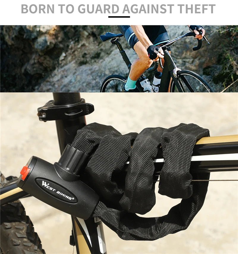 WEST BIKING Chain Lock Bike Anti Theft 1.2m - CougarBikes