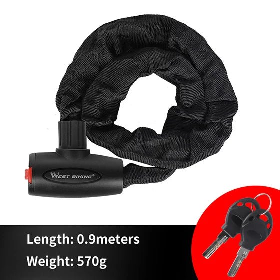 WEST BIKING Chain Lock Bike Anti Theft 1.2m - CougarBikes