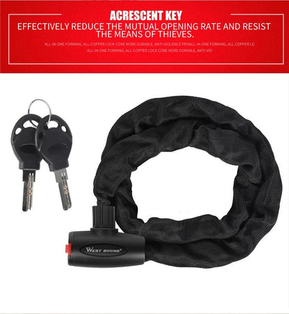 WEST BIKING Chain Lock Bike Anti Theft 1.2m - CougarBikes