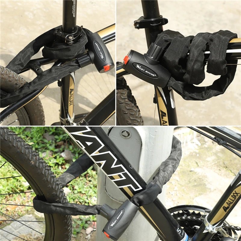 WEST BIKING Chain Lock Bike Anti Theft 1.2m - CougarBikes