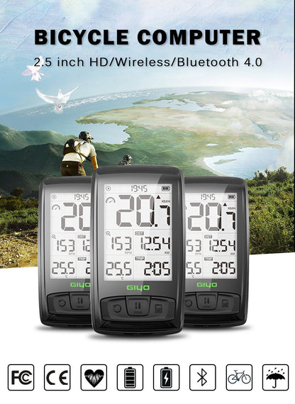 Wireless Bike Computer – 2.5” HD Bicycle Speedometer - CougarBikes